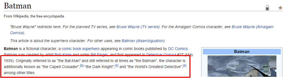 Batman Wikipedia Page